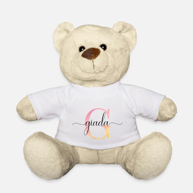 G| Monogramme | Nom | Giada |Aquarelle - Nounours - blanc