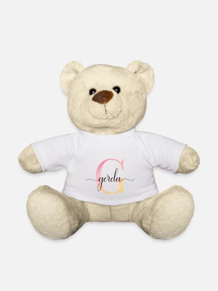 G| Monogramm | Name | Gerda |Watercolor - Teddy - Weiß