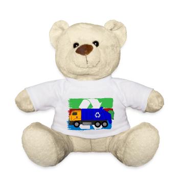 Garbage Truck Love Garbage Collection Child Boy I Gift - Teddy Bear - white - Front