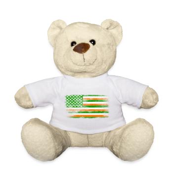 Drapeau de la Saint-Patrick irlandais américain lavé - Nounours - blanc - Devant