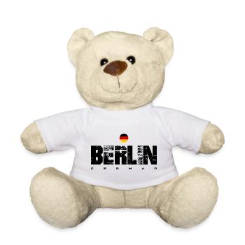 Minimalist German Roundel Crest - Teddy Bear - white - Front