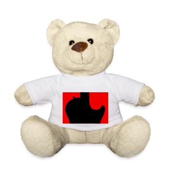 Schwarze Rockgitarre Silhouette - Teddy - Weiß - Vorne