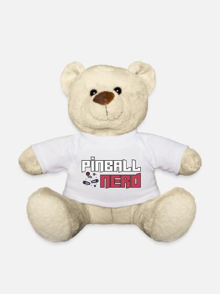 Pinball Nerd Flipperspieler Flipperkugel rot weiß - Teddy - Weiß