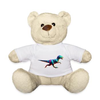 Dinosaurier Raptor T-Rex Origami Geometrisch 3D - Teddy - Weiß - Vorne
