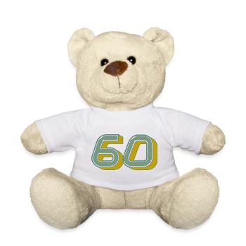 60. 60 JAHRE. 60-JÄHRIGES JUBILÄUM. 60. GEBURTSTAG. - Teddy - Weiß - Vorne