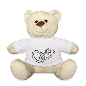 Eheringe Ehe Heirat Hochzeit heiraten Brautpaar - Teddy - Weiß - Vorne