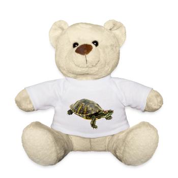 Rotwangenschildkröte, ein Panzerträger mit Charme - Teddy - Weiß - Vorne