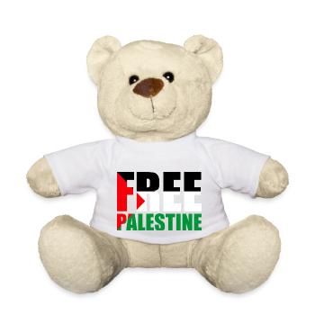 FREE PALESTINE mit Flagge Palästina - Teddy - Weiß - Vorne