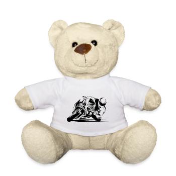 Moto Racing Motorrad Racebike Rennstrecke Symbol - Teddy - Weiß - Vorne