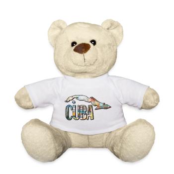 Aquarell Landkarte Kuba - Teddy - Weiß - Vorne