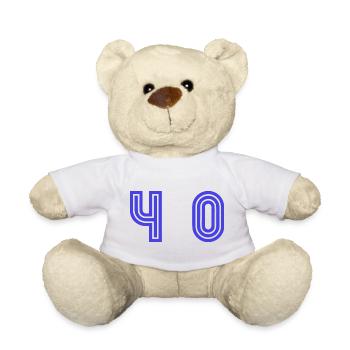 40. 40 ANS. 40e ANNIVERSAIRE. ANNIVERSAIRE 40 ANS. - Nounours - blanc - Devant