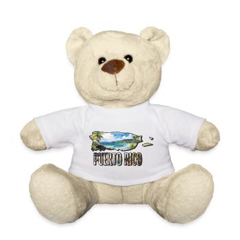 Aquarell Landkarte Puerto Rico - Teddy - Weiß - Vorne