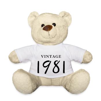 Jahrgang 1981 - Geschenkidee zum Geburtstag - Teddy - Weiß - Vorne