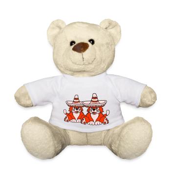 2 Sombrero Hat Chats Amis de la culture mexicaine - Nounours - blanc - Devant