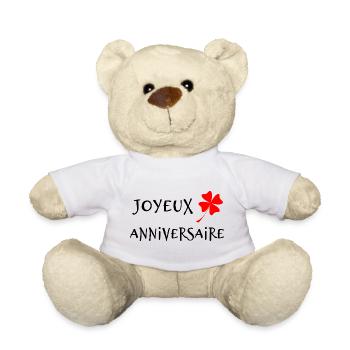 1. 1 AN. 1er ANNIVERSAIRE. ANNIVERSAIRE 1 AN - Nounours - blanc - Devant