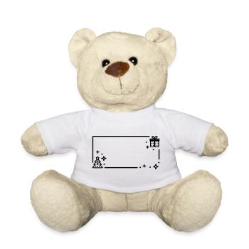 Weihnachtlicher Rahmen - Teddy - Weiß - Vorne