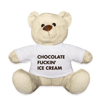 Chocolate cream - brown lettering - Teddy Bear - white - Front