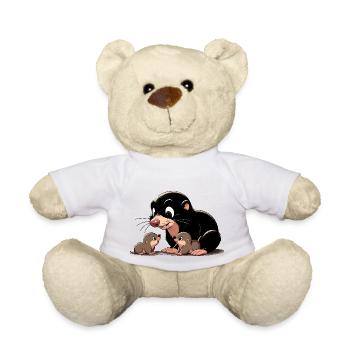 Taupe avec des jeunes - Nounours - blanc - Devant