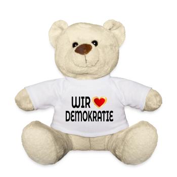 WIR LIEBEN DEMOKRATIE - Teddy - Weiß - Vorne