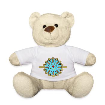 Mandala avec étoiles - Nounours - blanc - Devant