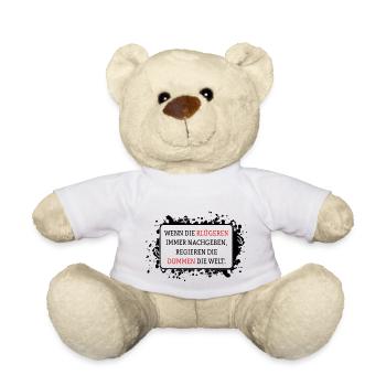 Quand les plus malins cèdent toujours dans des dictons cool - Nounours - blanc - Devant