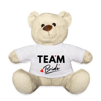 Team Bride Hearts - Bride Gift - Teddy Bear - white - Front