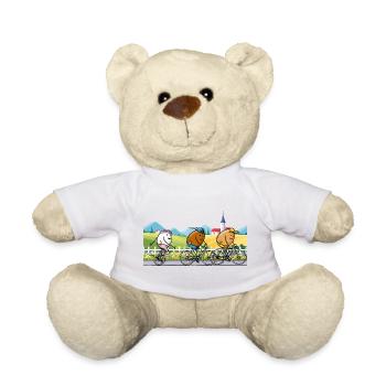 Cycling trip with friends - Teddy Bear - white - Front