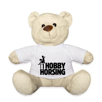 Hobby Horsing - Hobby Cheval - Equitation - Cadeau - Nounours - blanc - Devant