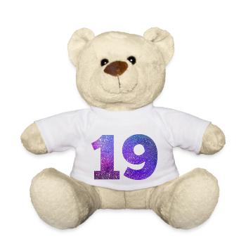 Number 19 galaxy - Teddy Bear - white - Front