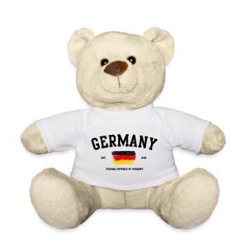 Abstract German Flag Typography Design - Teddy Bear - white - Front