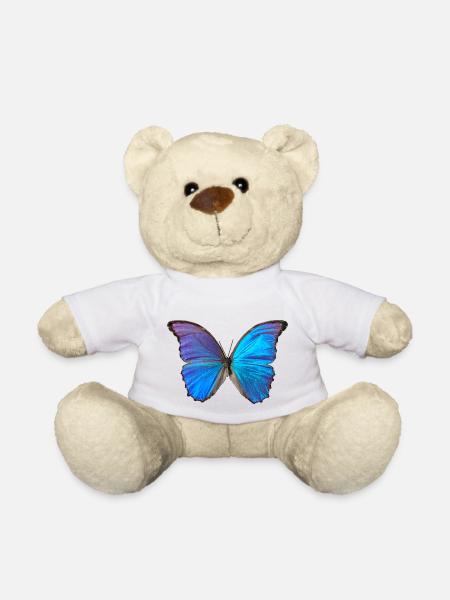 Blauer Schmetterling - Teddy - Weiß