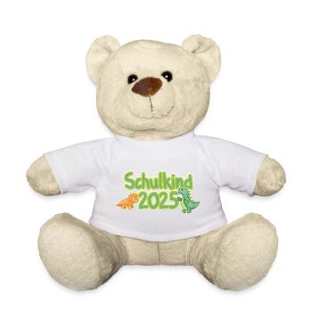 Schulkind 2025 Dino - Teddy - Weiß - Vorne