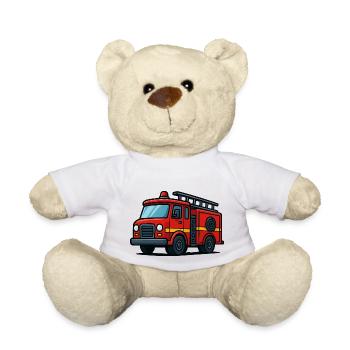 voiture de pompiers - Nounours - blanc - Devant
