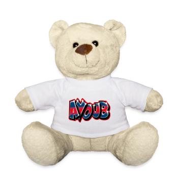 Graffiti Prénom AYOUB par Max le Tagueur - Nounours - blanc - Devant
