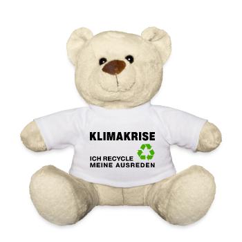 Klimakrise – ich recycle meine Ausreden - Teddy - Weiß - Vorne