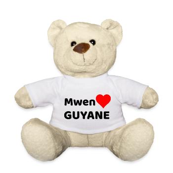 Mwen enmé Guyane - J'aime la Guyane - Nounours - blanc - Devant