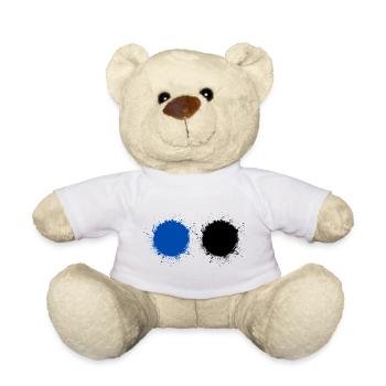 Blau und Schwarz - Teddy - Weiß - Vorne