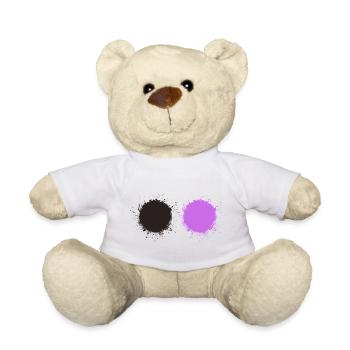 Black Purple - Teddy Bear - white - Front