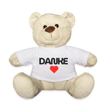 Herzhaftes Danke Design für Dankbarkeit - Teddy - Weiß - Vorne
