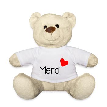 THANK YOU. THANKS. ANNIVERSARY. BIRTH. RETIREMENT. - Teddy Bear - white - Front