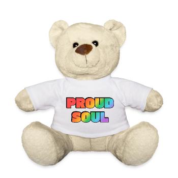 Proud Soul Rainbow Fette Typografie Gay Pride - Teddy - Weiß - Vorne