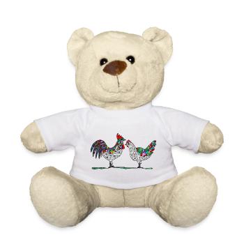 Hahn und Henne - Teddy - Weiß - Vorne