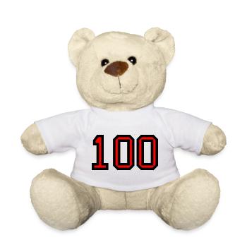 100. 100 JAHRE. 100-JÄHRIGES JUBILÄUM. GEBURTSTAG 100 - Teddy - Weiß - Vorne