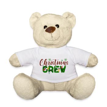 Christmas Crew Holiday Pattern - Teddy Bear - white - Front