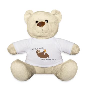 „Chill mal dein Bierchen – Lustiges Faultier Bier  - Teddy - Weiß - Vorne