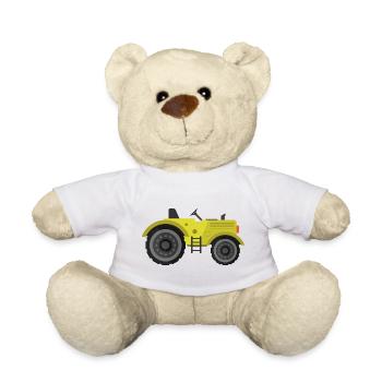 tractor - Teddy Bear - white - Front