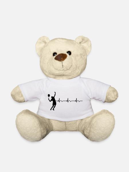 Tennisspieler Tennis EKG Herzschlag - Teddy - Weiß