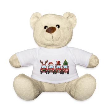 Tracteur Père Noël Lumières de Noël - Nounours - blanc - Devant