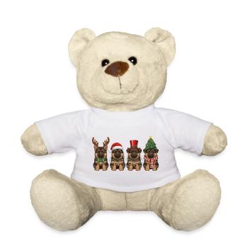 Getigerte Katze Vintage Weihnachtsbeleuchtung - Teddy - Weiß - Vorne