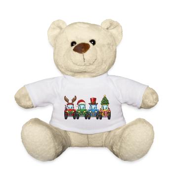 Tracteur Père Noël Lumières de Noël - Nounours - blanc - Devant